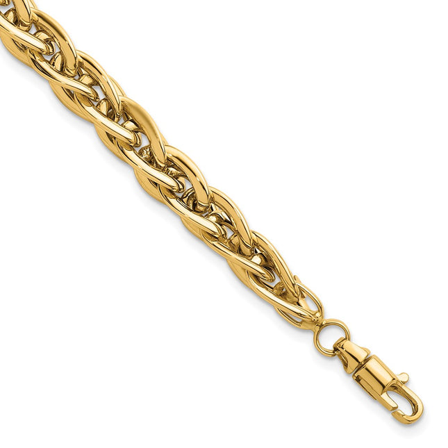 14K Polished Fancy Rope Link 7. Bracelet, 7.5 x 5.2mm