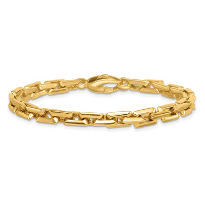 14K Polished Fancy Square Link Bracelet, 7.5 x 6.2mm
