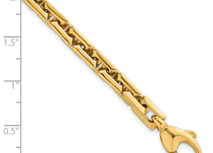 14K Polished Fancy Square Link 7. Bracelet, 7.5 x 6.2mm