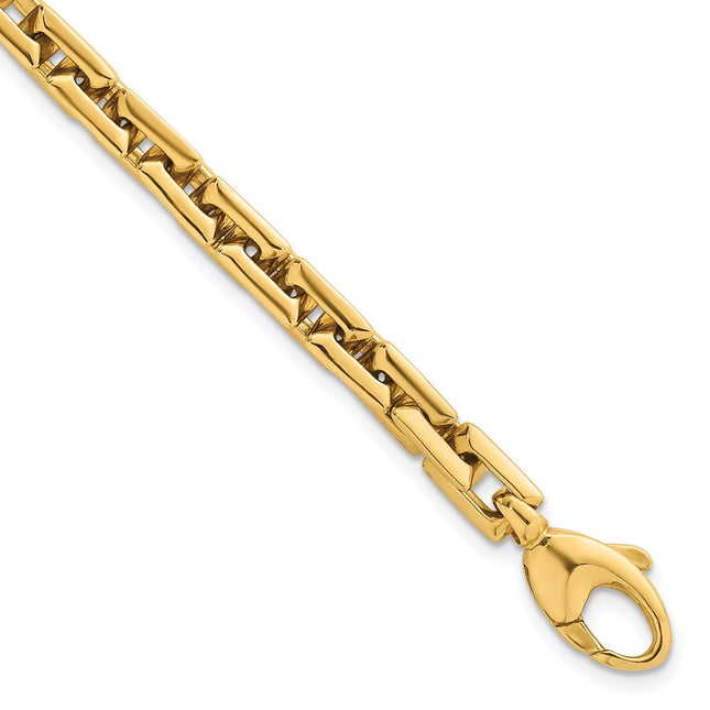 14K Polished Fancy Square Link 7. Bracelet, 7.5 x 6.2mm