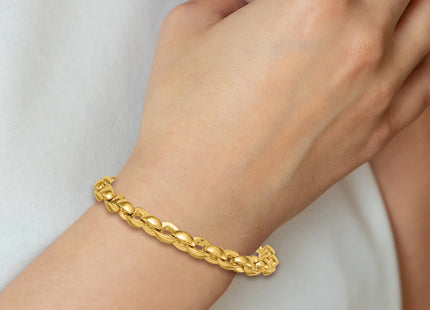 14k Polished Round Fancy Link 7. Bracelet