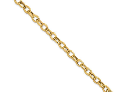 14k Polished Fancy Oval Cable Link 7. Bracelet (Style SF3139-7.5)