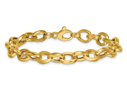 14k Polished Fancy Oval Cable Link 7. Bracelet (Style SF3139-7.5)