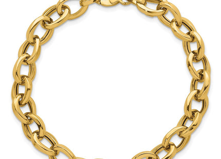 14k Polished Fancy Oval Cable Link 7. Bracelet (Style SF3139-7.5)