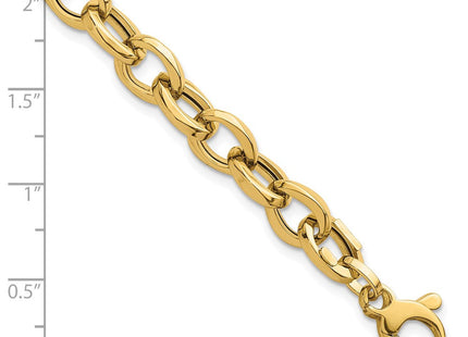 14k Polished Fancy Oval Cable Link 7. Bracelet (Style SF3139-7.5)