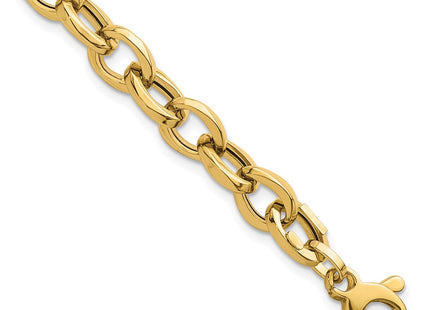 14k Polished Fancy Oval Cable Link 7. Bracelet (Style SF3139-7.5)