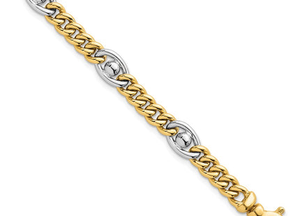 14k Two-tone Chain Bracelets Style SF3146 - Classique Jewelry Inc.