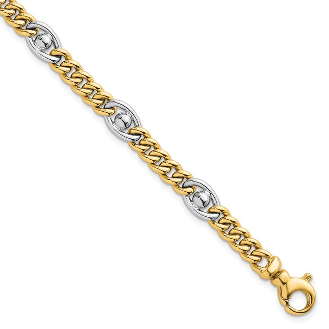 14k Two-tone Chain Bracelets Style SF3146 - Classique Jewelry Inc.