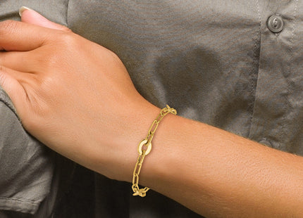 14k Polished and Twisted Open Link 7. Bracelet