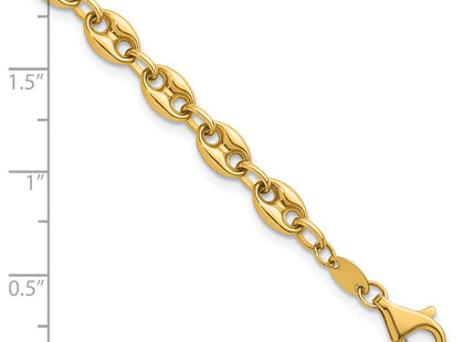 14K Polished Puffed Anchor/Mariner Link 7. Bracelet (Style SF3160-7.5)