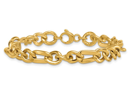 14K gold figaro link bracelet, another view