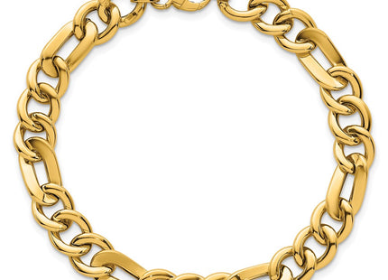 14K gold figaro link bracelet, further view