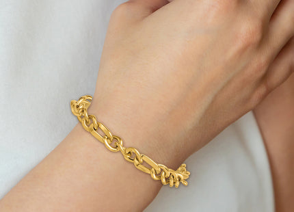 14k Polished Fancy Figaro Link 7. Bracelet, 7.5 x 8.35mm
