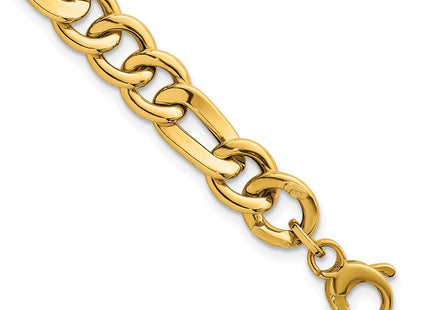 14K gold figaro link bracelet