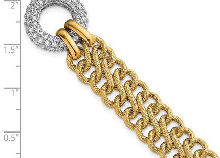 14k Yellow & Rhodium Chain Bracelets Style SF3179 - Classique Jewelry Inc.