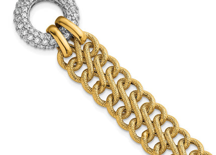 14k Yellow & Rhodium Chain Bracelets Style SF3179 - Classique Jewelry Inc.
