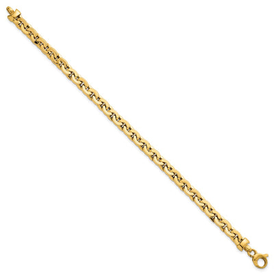 14K Polished Fancy Cable Link Bracelet, 7.5 x 5.7mm