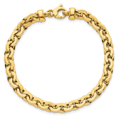 14K Polished Fancy Cable Link Bracelet, 7.5 x 5.7mm