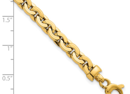 14K Polished Fancy Cable Link 7. Bracelet, 7.5 x 5.7mm