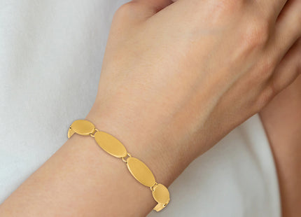 14k Brushed Fancy Ovals Bracelet