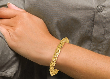 14k Polished Knife Edge Byzantine Link 7. Bracelet