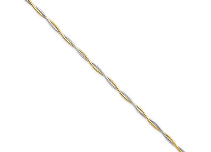14k Two-tone Polished Twisted Round Omega