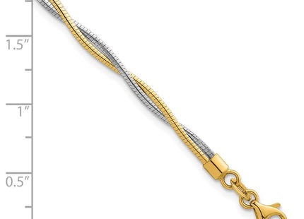 14k Two-tone Polished Twisted Round Omega