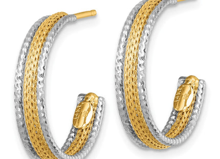 14k Two-tone Earrings Style SF3203E - Classique Jewelry Inc.