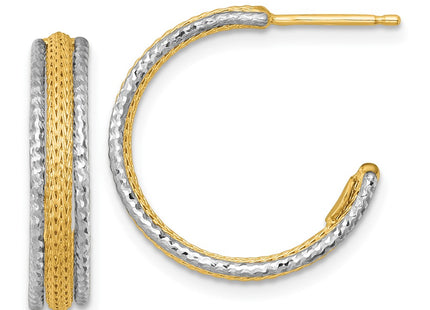 14k Two-tone Earrings Style SF3203E - Classique Jewelry Inc.