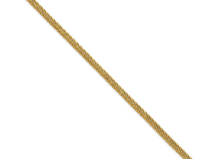 14k Polished and Diamond-cut Round Woven Wire