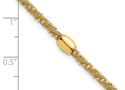 14k Polished and Textured Twisted with Bead