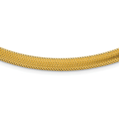 14K Polished Woven Mesh, 17 x 6.18mm