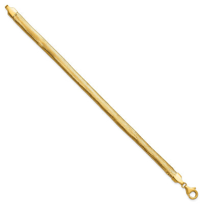 14K Polished Woven Mesh, 17 x 6.18mm