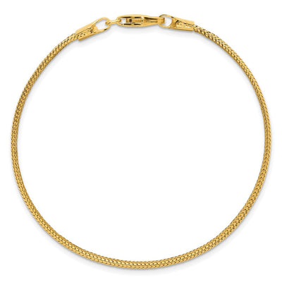 14K Polished Woven Mesh, 17 x 6.18mm