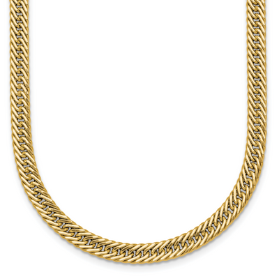 14K Polished Fancy Hollow Curb Link, 17 x 5.5mm