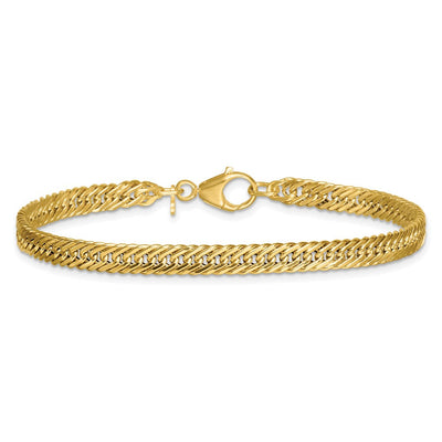 14K Polished Fancy Hollow Curb Link, 17 x 5.5mm