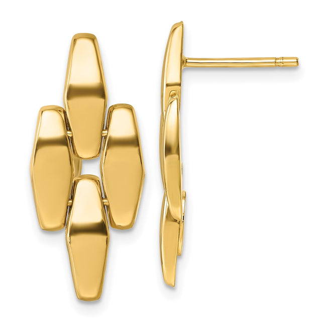 14k Yellow Gold Earrings Style SF3211E - Classique Jewelry Inc.