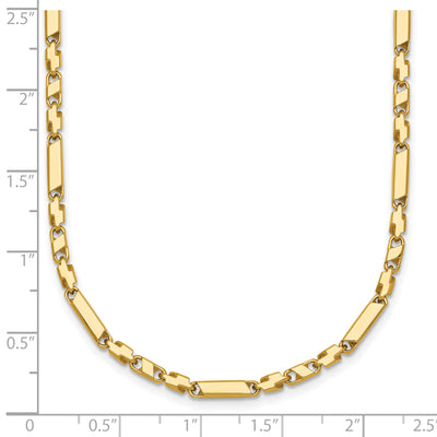 14K Polished Fancy Bar Link Necklace