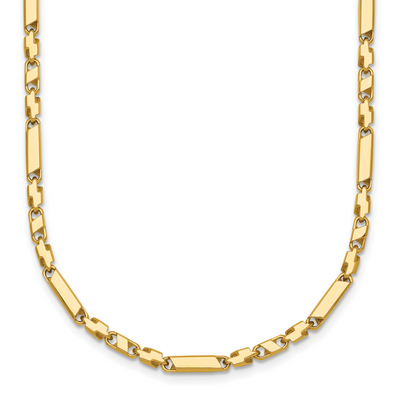 14K Polished Fancy Bar Link Necklace