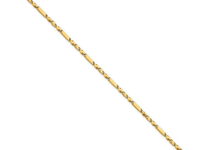 14k Polished Fancy Bar Link Necklace