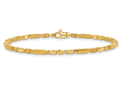 14k Polished Fancy Bar Link Necklace