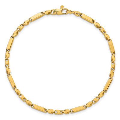 14K Polished Fancy Bar Link Necklace