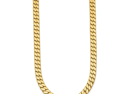 14k Polished Flat Curb Link with Center Circle Element Necklace (Style SF3213-18)