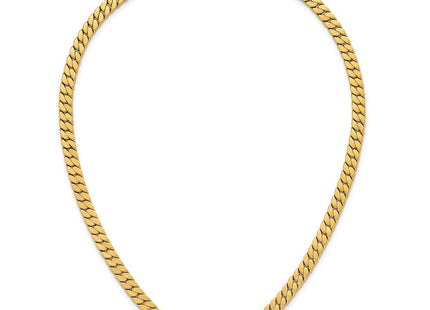 14k Polished Flat Curb Link with Center Circle Element Necklace (Style SF3213-18)