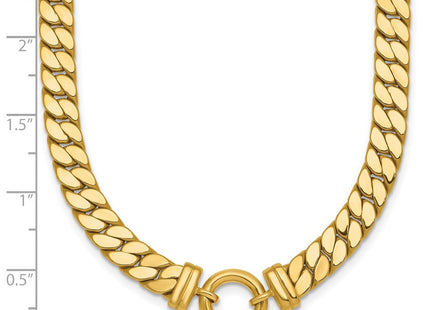 14k Polished Flat Curb Link with Center Circle Element Necklace (Style SF3213-18)