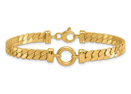 14k Polished Flat Curb Link with Center Circle Element 7. Necklace