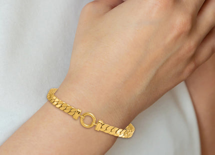 14k Polished Flat Curb Link with Center Circle Element 7. Bracelet