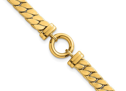 14k Polished Flat Curb Link with Center Circle Element 7. Necklace