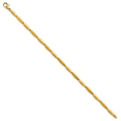 14K Brushed and Polished Fancy Oval Bar Link, 16.75 x 4mm