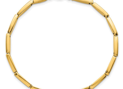 14k Brushed and Polished Fancy Oval Bar Link